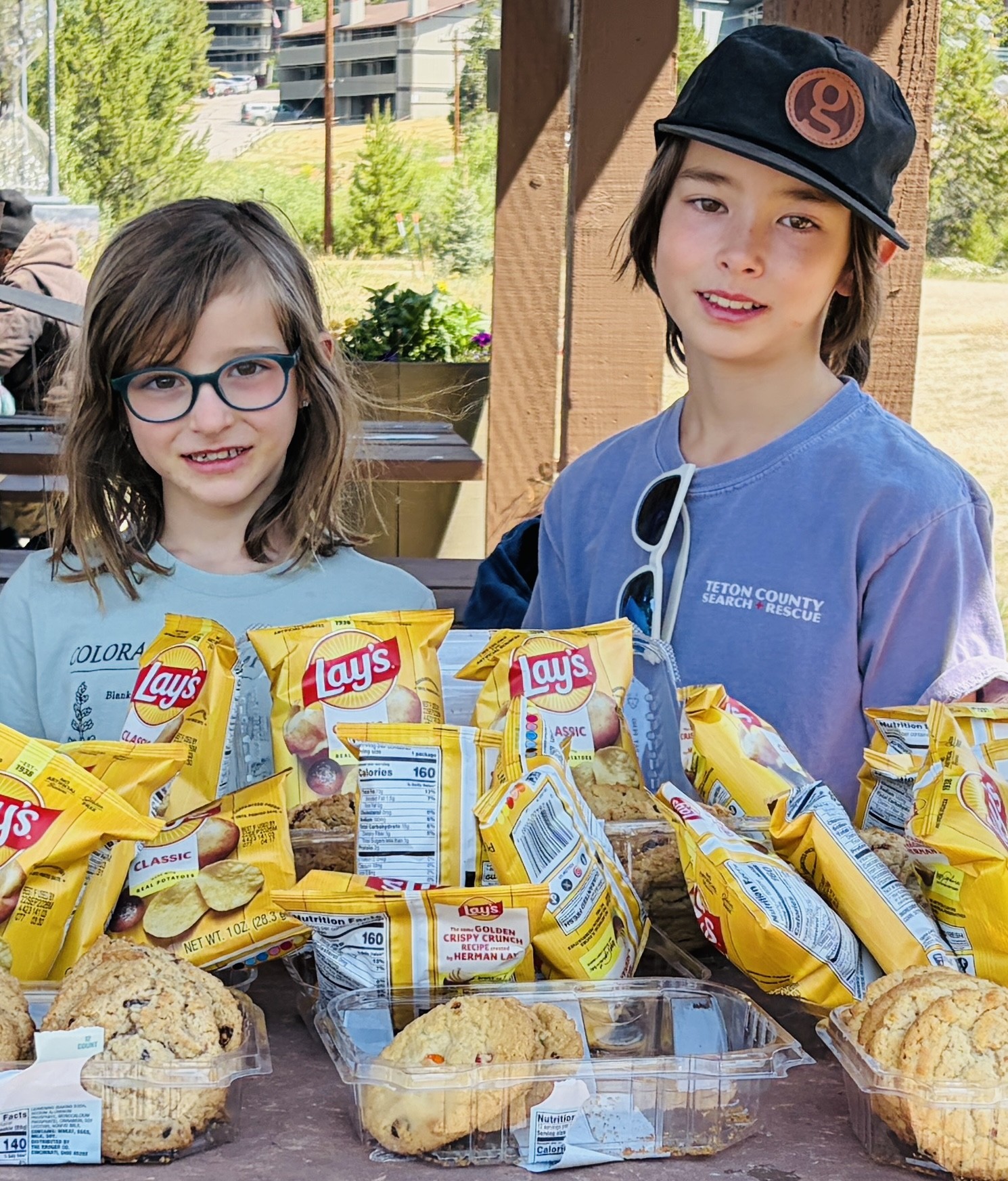 kids with potato chips kids with potato chips